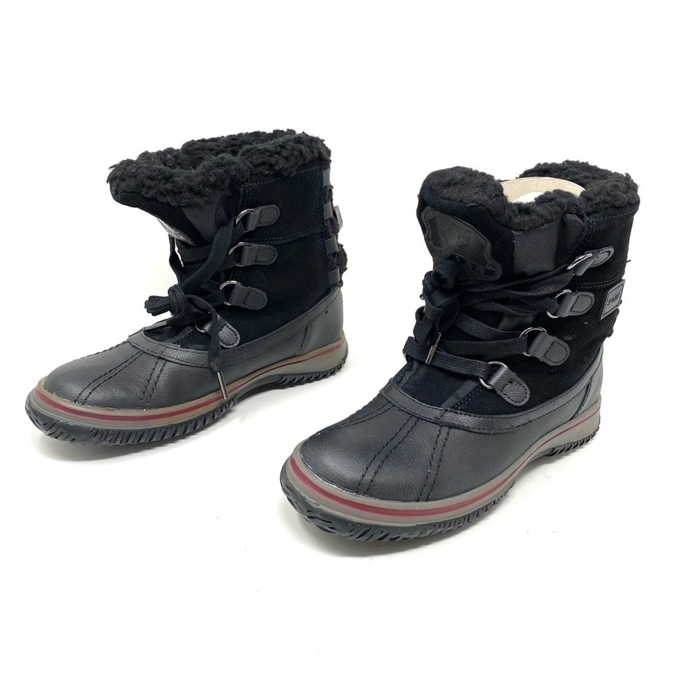PAJAR ICELAND - WATERPROOF BLACK/GREY LEATHER/SUEDE SHORT PILE-LINED WINTER BOOT - Picture 5 of 9